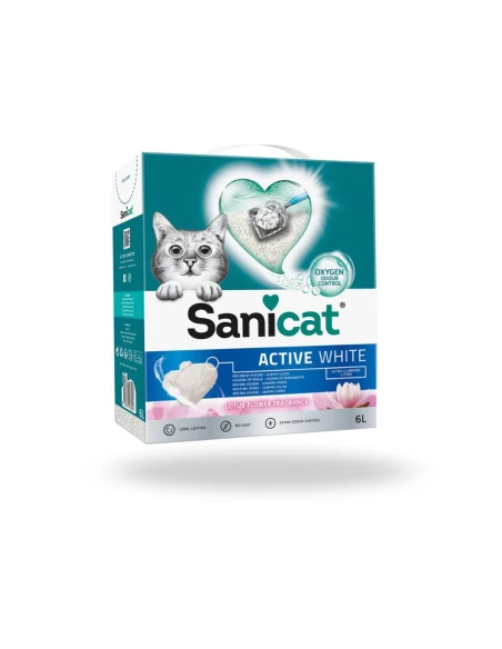 Complementos para aves|Arena Aglomerante para Gatos SANICAT Active White Loto 6L