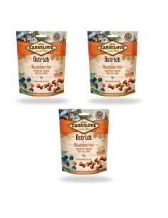 CARNILOVE -Snack Avestruz con moras 3 x 200 gr