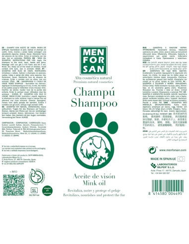 Shampooing Menforsan pour chiens 1L avec huile de vison