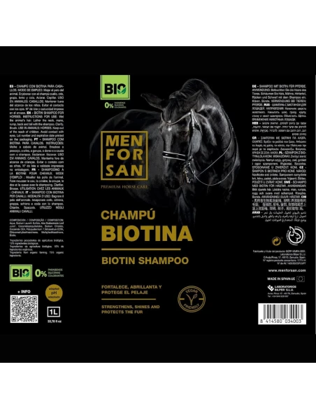 Champú para caballos con biotina MENFORSAN 1 litro