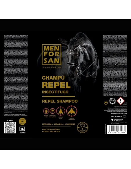 Champú para caballos repelente de insectos MENFORSAN 1 litro|Complementos para aves