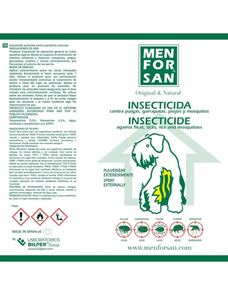 Antiparasitaire externe pour chiens Menforsan 750ml