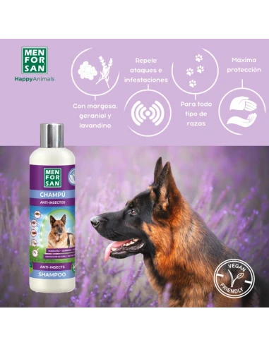 shampoo of pleasant perfume that scares away all kinds of parasites in our dog