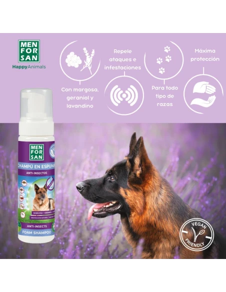 Shampooing en mousse, formulé pour conjurer toutes sortes de parasites externes.