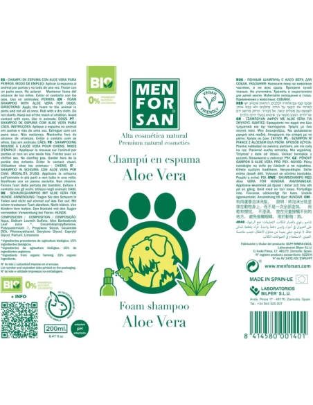 Foam shampoo for cats and dogs, based on Aloe Vera