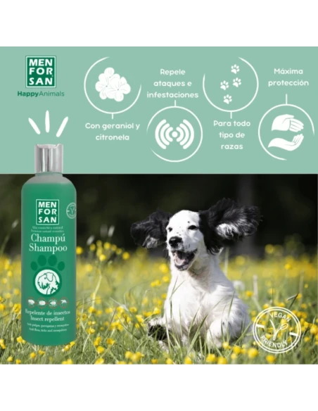 Champú para perro MENFORSAN repelente de insectos 300 ml|Complementos para aves