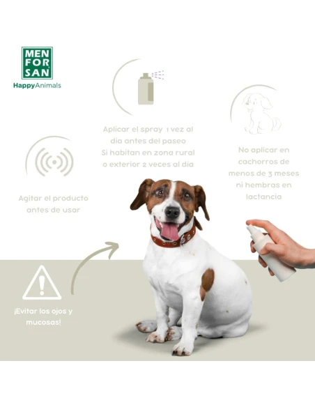 Insecticida en Spray MENFORSAN para Perros con Margosa, Geraniol y Lavandino 250ml