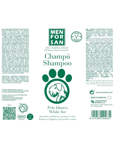 SHAMPOOING MENFORSAN POUR LES CHIENS DE CHEVEUX BLANCS 300 ML