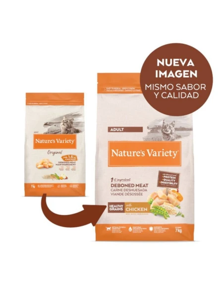 Comida para Gato Adulto NATURES VARIETY Healthy Grain de Pollo 1,25kg|Complementos para aves