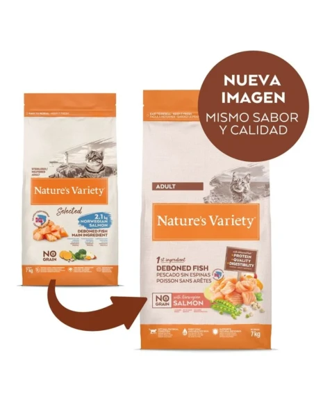 Comida para Gato Adulto NATURES VARIETY No Grain de Salmon 7kg