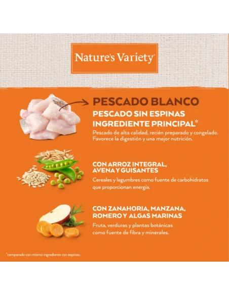 Comida para Gato Esterilizado NATURES VARIETY Healthy Grain de Pescado Blanco 3kg