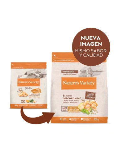 Comida para Gato Esterilizado NATURES VARIETY Healthy Grain de Pollo 3kg