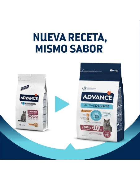 Comida para Gato Esterilizado ADVANCE Sterilized de mas de 10 Años 1,5kg|Complementos para aves