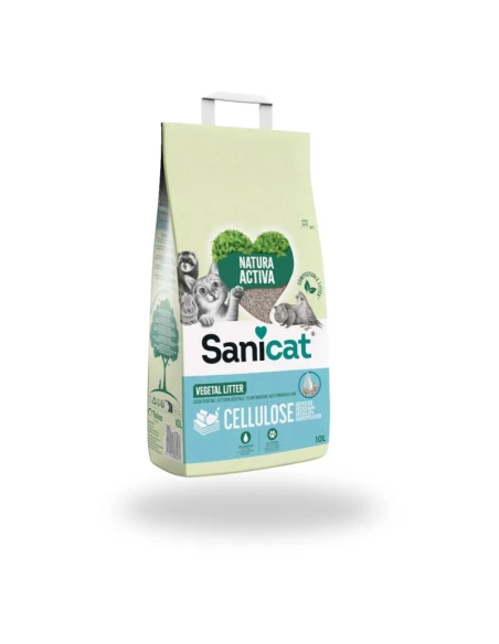 SANICAT Eco Papel Natura Activa – Arena Absorbente Biodegradable para Gatos – 10 L
