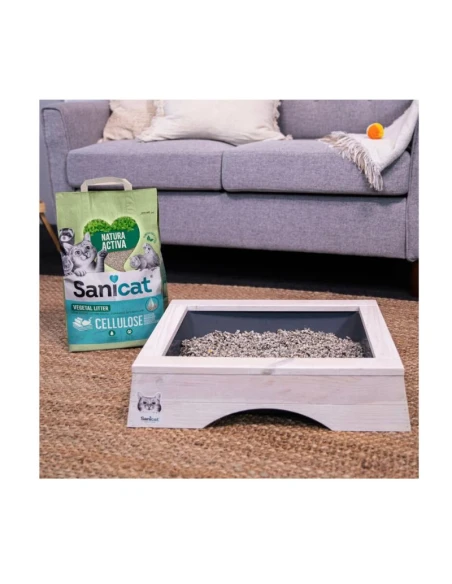 SANICAT Eco Papel Natura Activa – Arena Absorbente Biodegradable para Gatos – 10 L