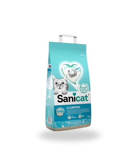 SANICAT Clumping Oxygen Marsella – Arena Aglomerante para Gatos – 10 L