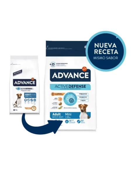 Pienso para Perro Adulto Mini ADVANCE de Pollo y Arroz 7kg