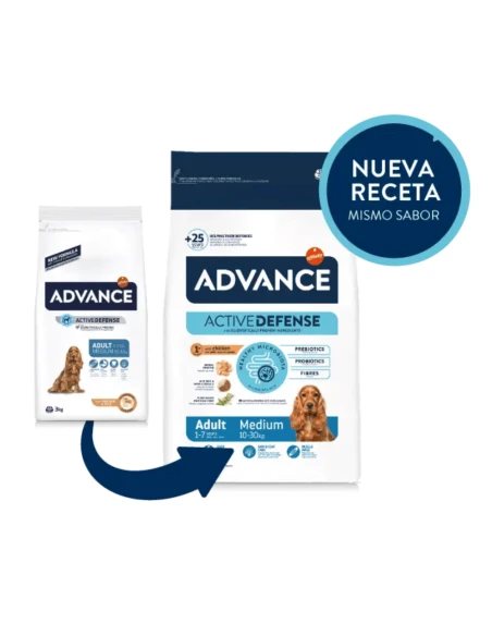 Pienso para Perro Adulto Med ADVANCE de Pollo y Arroz 14kg