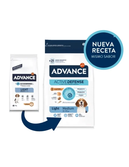 Pienso para Perro Adulto Med ADVANCE Light de Pollo y Arroz 3kg