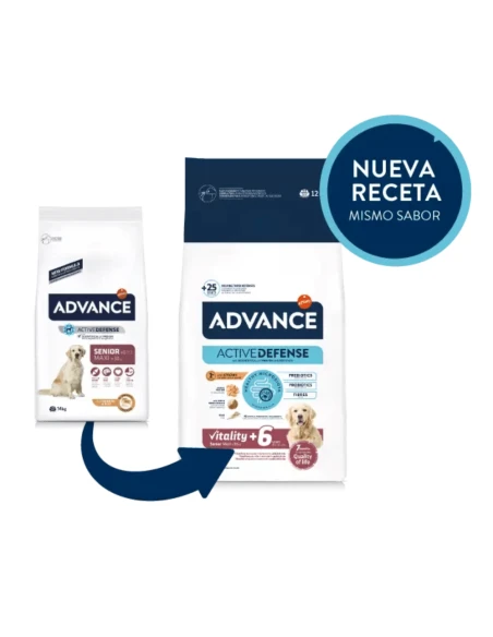 Pienso para Perro Adulto Maxi ADVANCE Senior de Pollo y Arroz 12kg