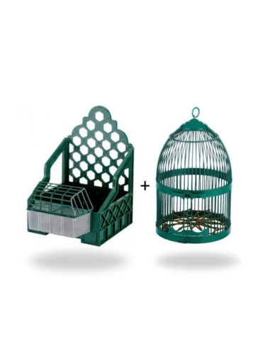 Pack Ahorro: Jaula para Perdiz + Casillero de Plástico Verde – Con Comedero y Bandeja