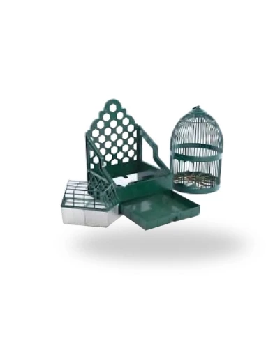Jaula para perdiz + Casillero de plastico, color verde