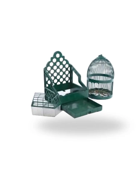 Jaula para perdiz + Casiller de plastico, color verde