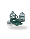 Jaula para perdiz + Casiller de plastico, color verde