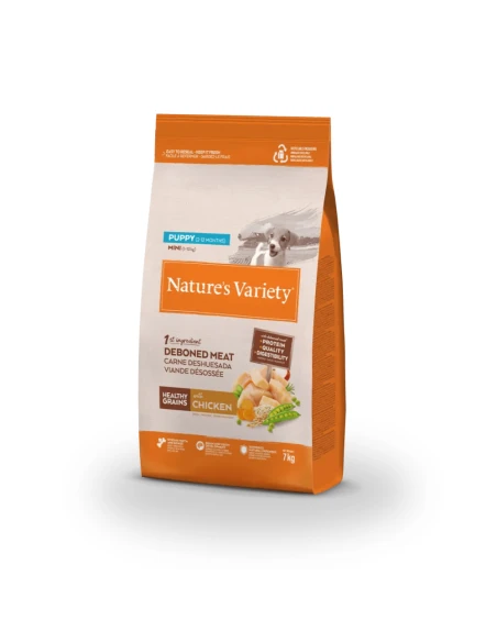 Comida para Perro Cachorro NATURES VARIETY Puppy Mini Healthy Grain de Pollo 3kg|Complementos para aves