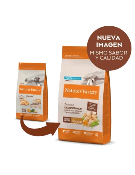 Comida para Perro Cachorro NATURES VARIETY Puppy Mini Healthy Grain de Pollo 3kg|Complementos para aves