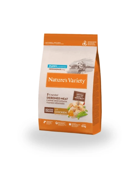 Comida para Perro Cachorro NATURES VARIETY Puppy Med/Max Healthy Grain de Pollo 3kg|Complementos para aves
