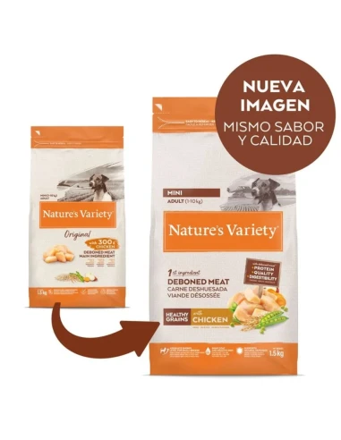 Pienso para Perro Adulto Raza Pequeña NATURES VARIETY Original Pollo 7kg