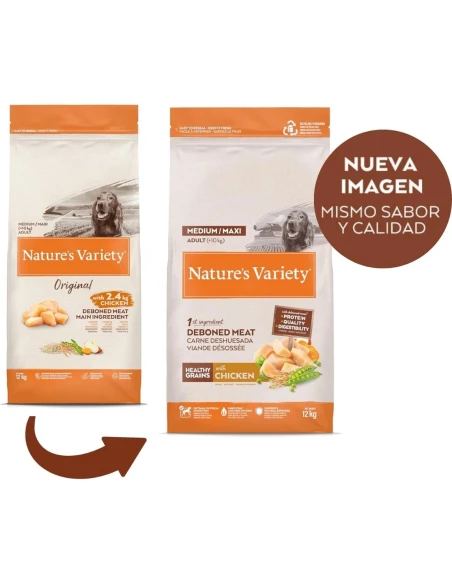 Comida para Perro Adulto Med/Max NATURES VARIETY Healthy Grain de Pollo 3kg|Complementos para aves