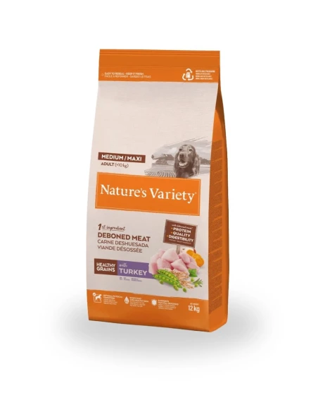 Comida para Perro Adulto Med/Max NATURES VARIETY Healthy Grain de Pavo 3kg|Complementos para aves