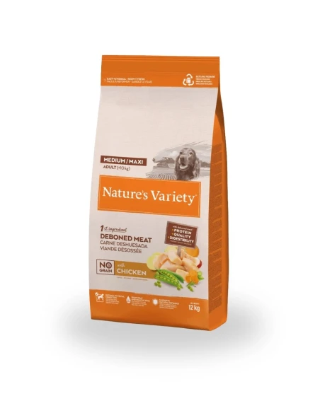 Comida para Perro Adulto Med/Max NATURES VARIETY No Grain de Pollo 3kg|Complementos para aves