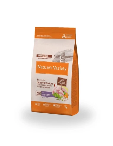 Comida para Gato Esterilizado NATURES VARIETY No Grain de Pavo 1,25kg
