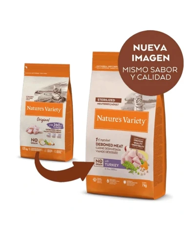 Comida para Gato Esterilizado NATURES VARIETY No Grain de Pavo 1,25kg