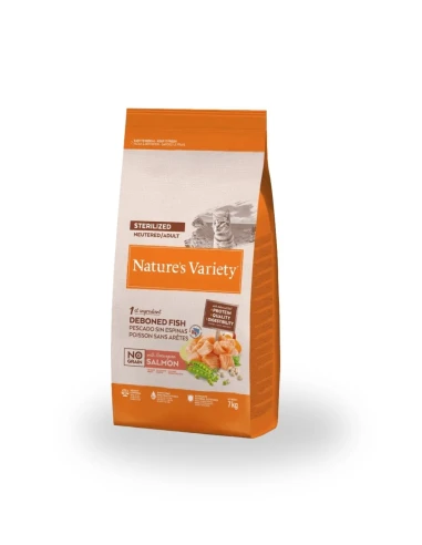 Comida para Gato Esterilizado NATURES VARIETY No Grain de Salmon 3kg