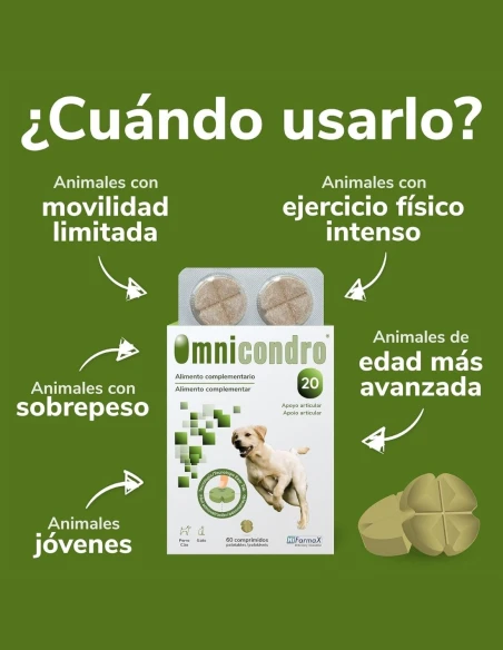 Suplemento para las Articulaciones HI FARMAX Omnicondro 20 de 60 comprimidos|Complementos para aves
