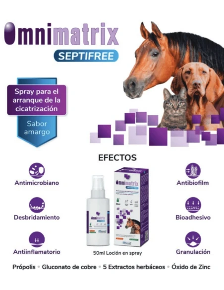 Spray Cicatrizante para Animales HI FARMAX Omnimatrix Septifree 50ml|Complementos para aves