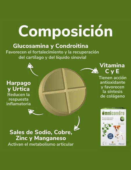 Omnicondro 10 Hifarmax 60 Comprimidos – Condroprotector para Perros y Gatos con Problemas Articulares
