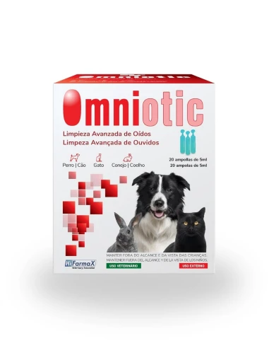 Limpiador de Oídos para Animales HI FARMAX Omniotic 20 x 5ml