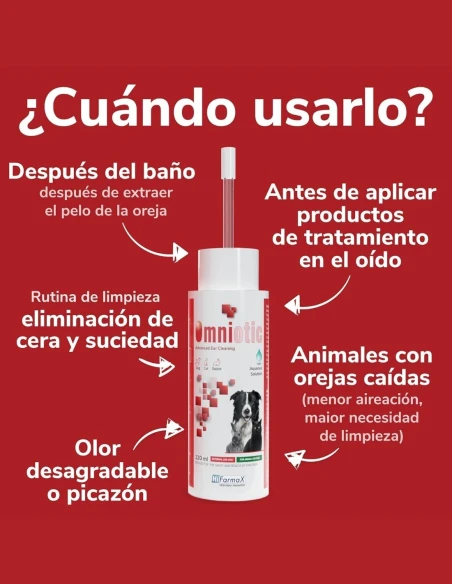 Limpiador de Oídos para Animales HI FARMAX Omniotic 120 ml|Complementos para aves