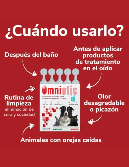 Limpiador de Oídos para Animales HI FARMAX Omniotic 20 x 5ml|Complementos para aves