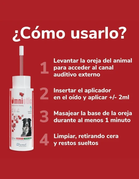 Limpiador de Oídos para Animales HI FARMAX Omniotic 120 ml|Complementos para aves