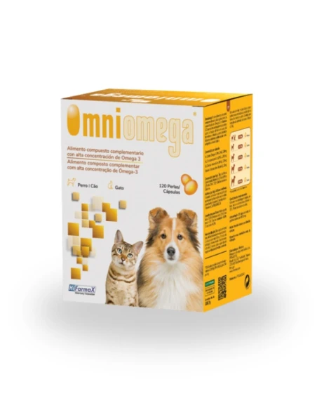 Suplemento Alimenticio para Perros y Gatos HI FARMAX Omniomega 120 Capsulas|Complementos para aves