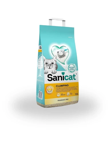 Arena Absorbente para Gatos SANICAT CLUMPING sin Fragancia 10L