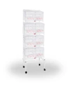 Batterie De 4 Cages De Métro Blanc + Support