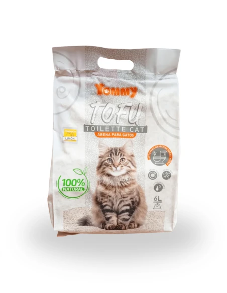 Arena para Gato de Tofu YOMMY Olor Limon 6L