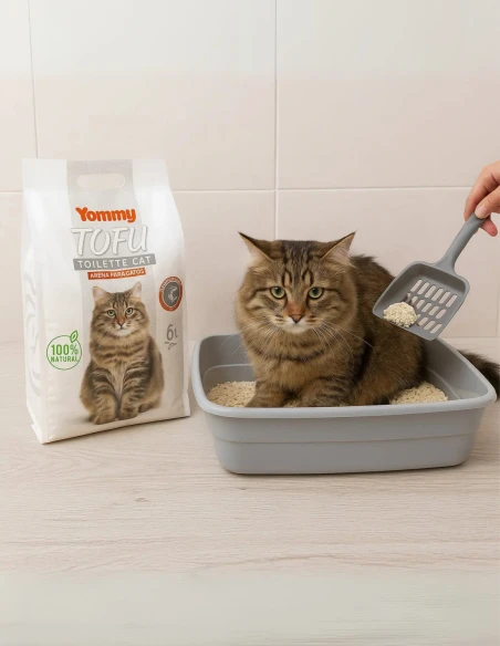 Arena para Gato de Tofu YOMMY Olor Limon 6L